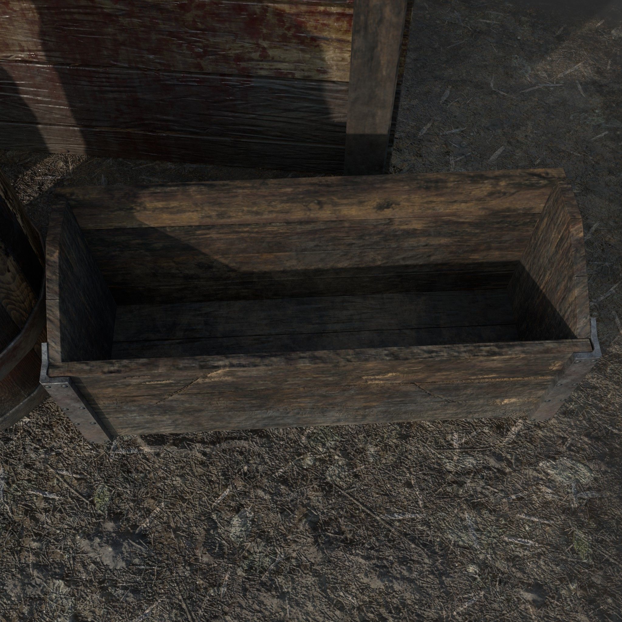 Medieval Meat Stall Low-poly 3D model_6