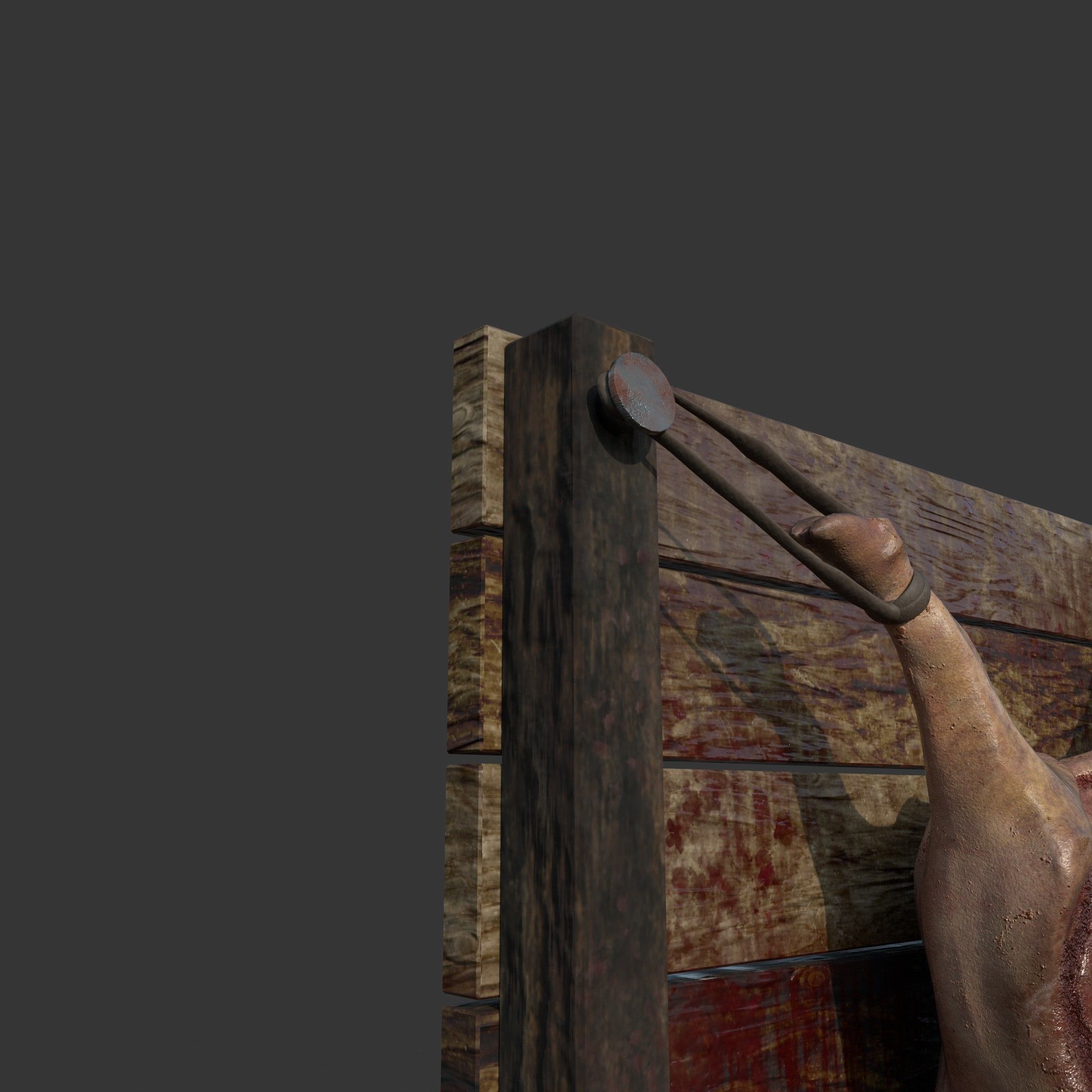 Medieval Meat Stall Low-poly 3D model_16