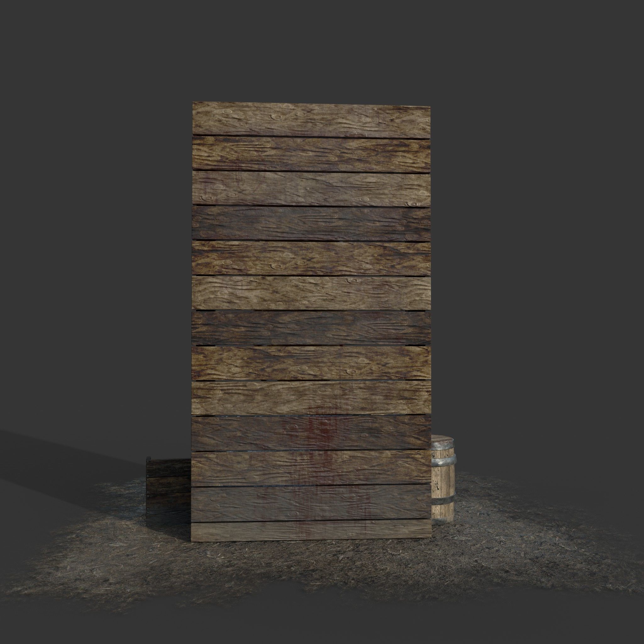 Medieval Meat Stall Low-poly 3D model_12