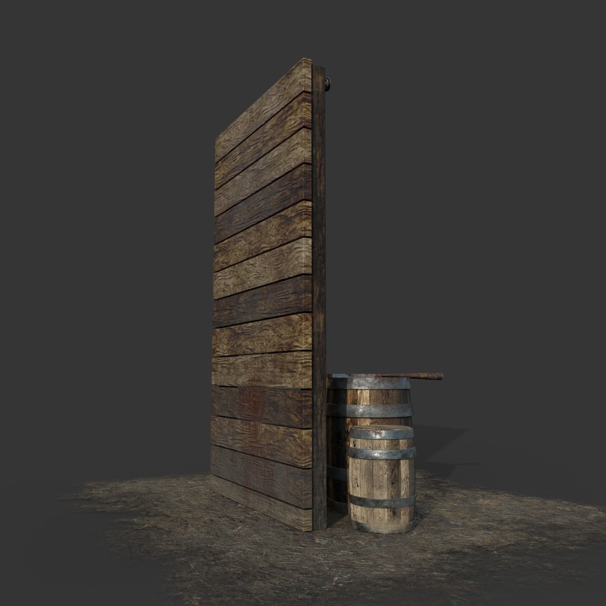 Medieval Meat Stall Low-poly 3D model_13