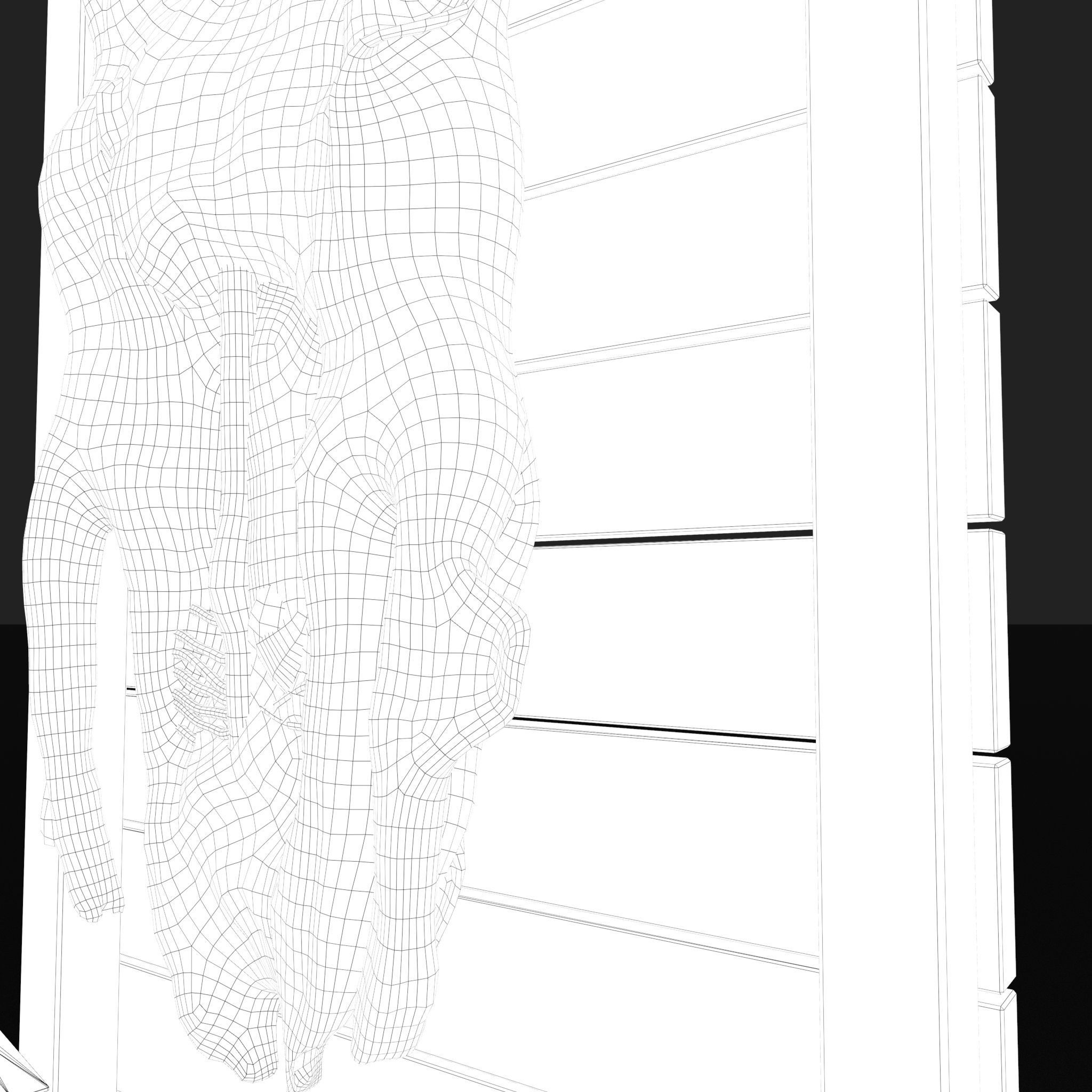 Medieval Meat Stall Low-poly 3D model_37