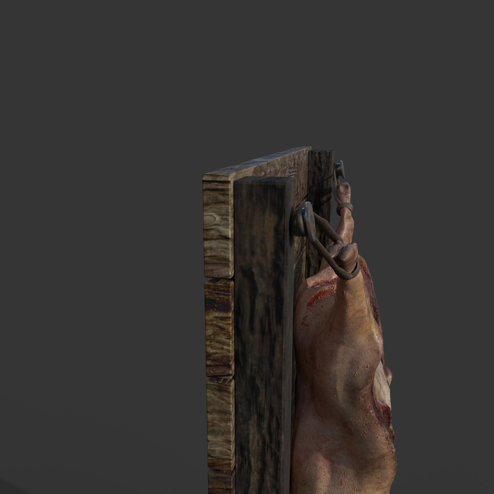 Medieval Meat Stall Low-poly 3D model_17