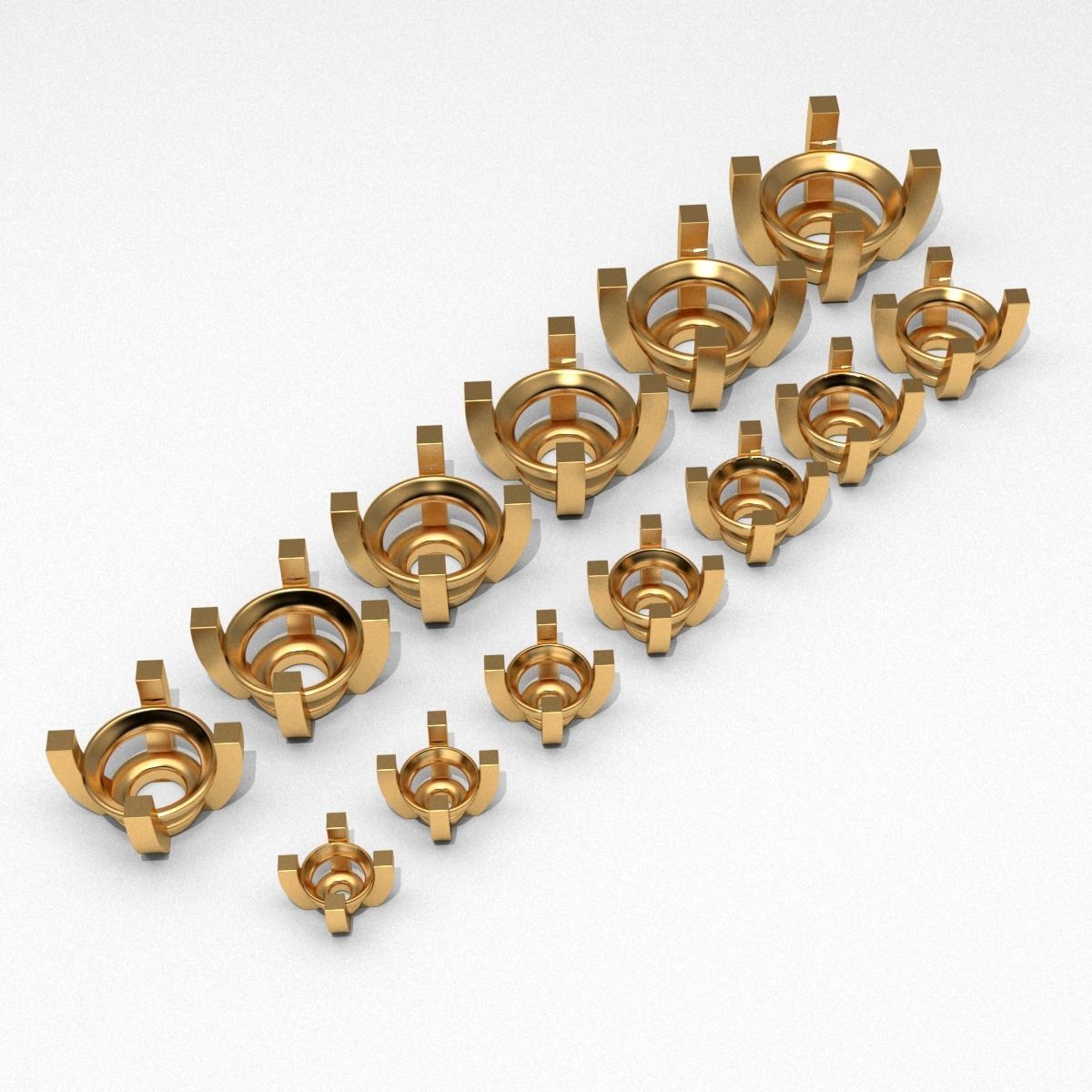 A package of solitaire ring heads engagement 4 prong printable 3D print model_1