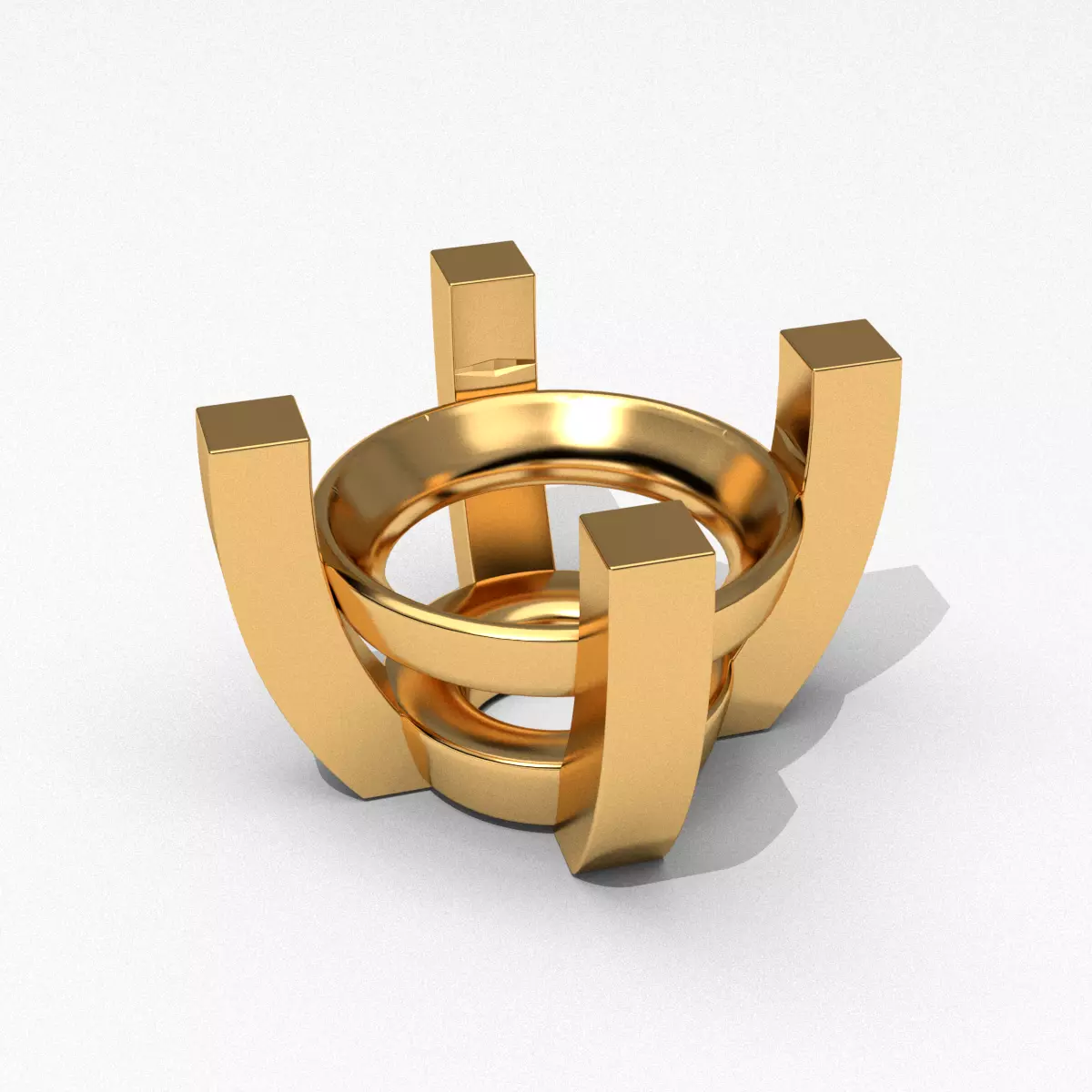 A package of solitaire ring heads engagement 4 prong printable 3D print model_0