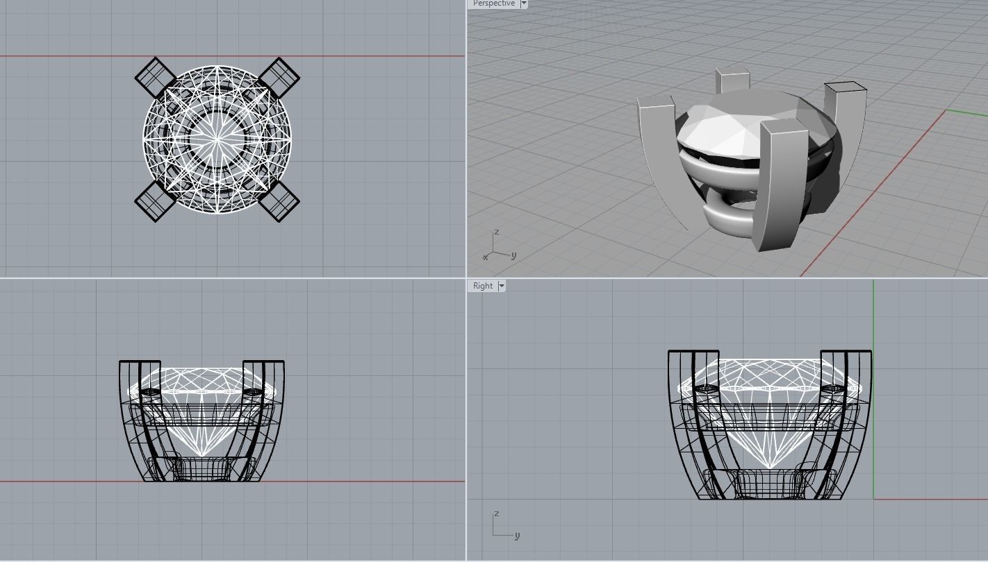 A package of solitaire ring heads engagement 4 prong printable 3D print model_4