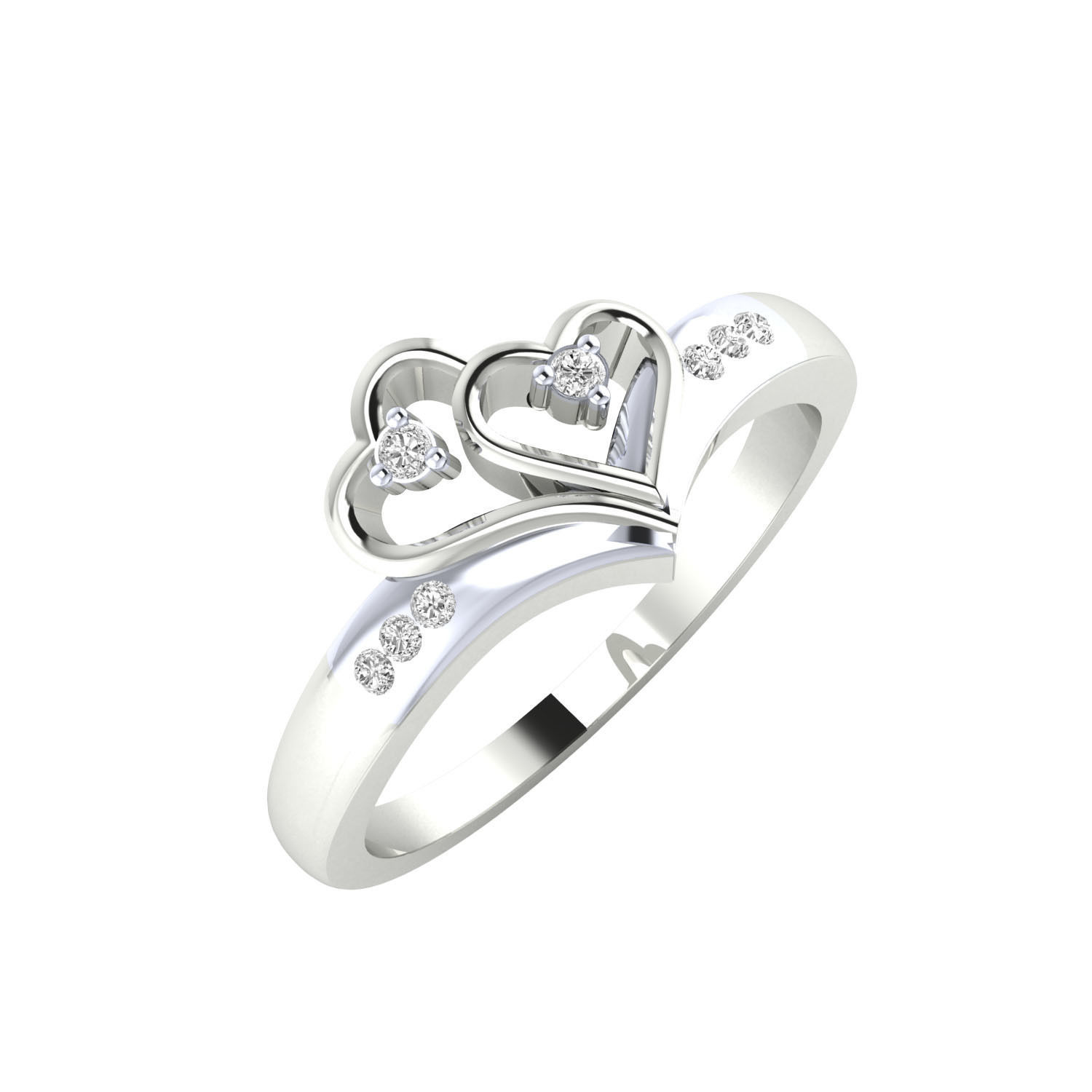 Women heart ring 3dm render 3D print model 3D print model_4