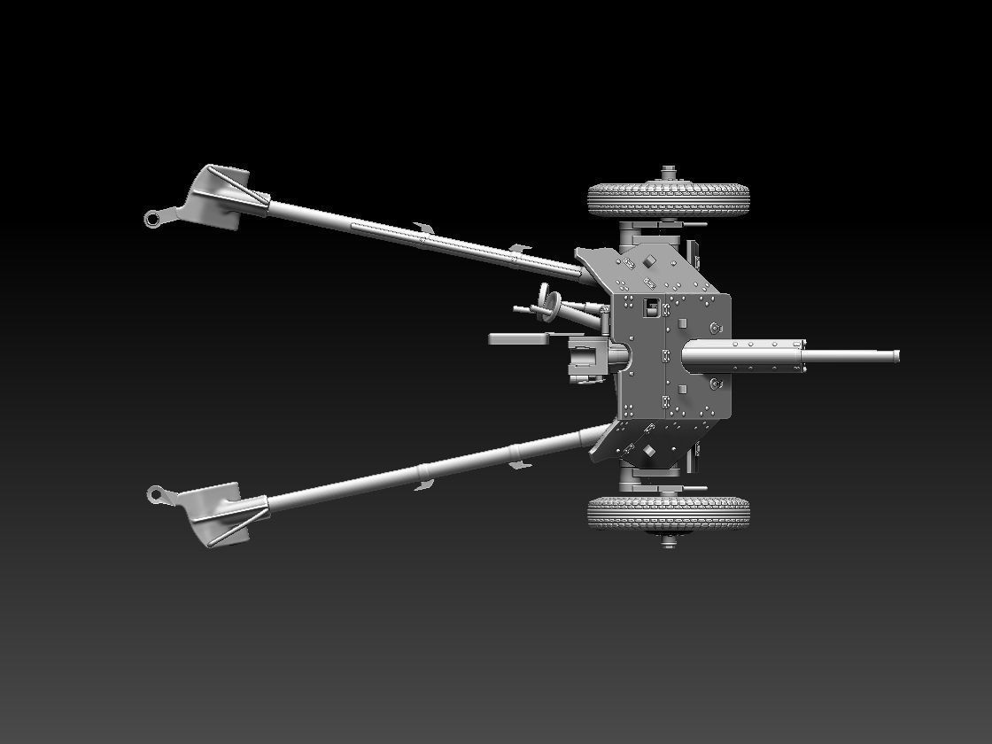 cannon 53k ww2 soldiers 3D print model_17