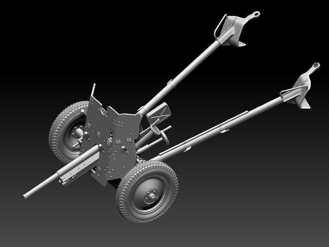cannon 53k ww2 soldiers 3D print model_15
