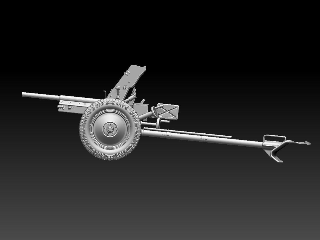 cannon 53k ww2 soldiers 3D print model_23
