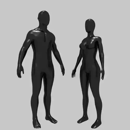 Mannequin Low Poly Rigged with high quality texture Low-poly 3D model
