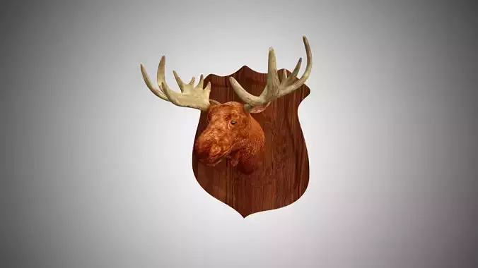 Moosehead Low Poly Rigged with high quality texture Low-poly 3D model