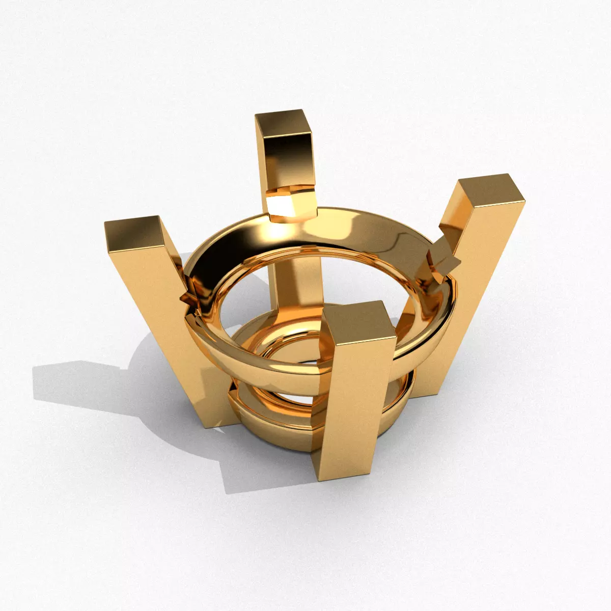 A package of solitaire ring heads engagement 4 prong printable 3D print model_0