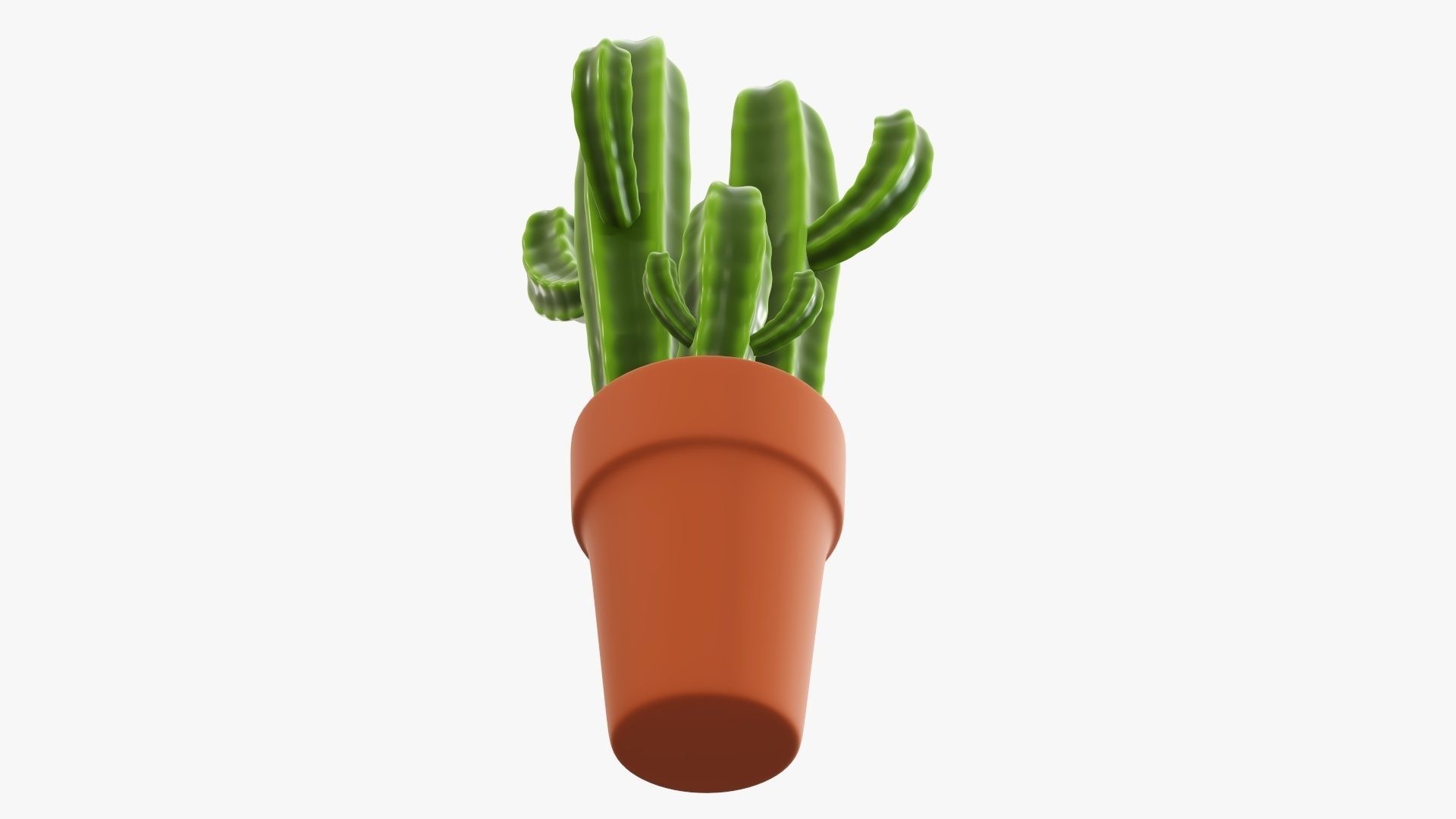 Cactus in planter pot 03 stylized 3D model_4