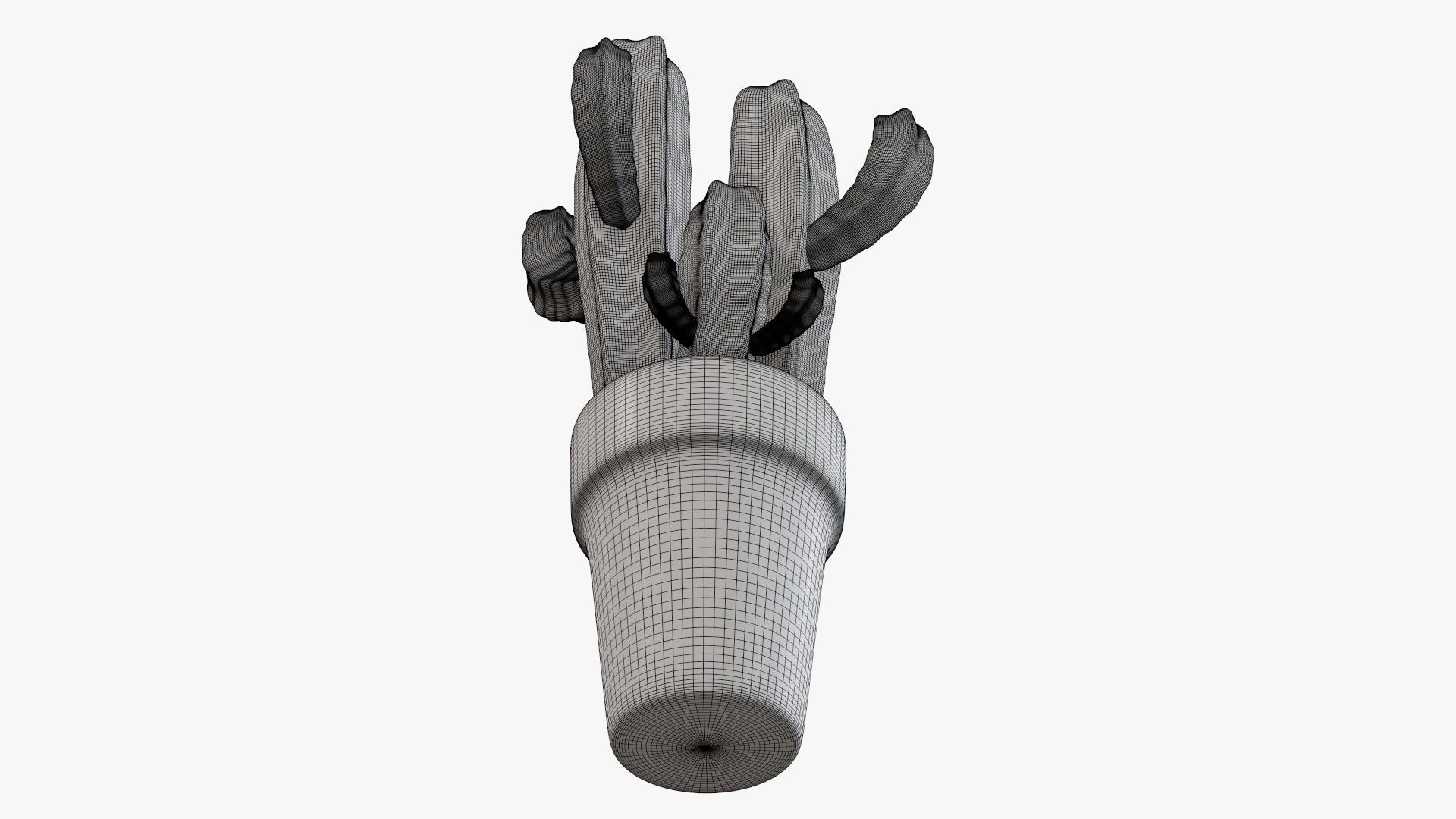 Cactus in planter pot 03 stylized 3D model_9