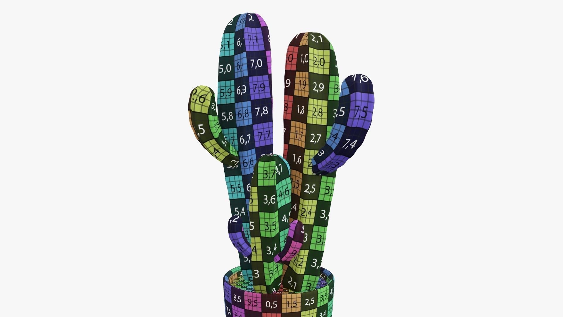 Cactus in planter pot 03 stylized 3D model_11