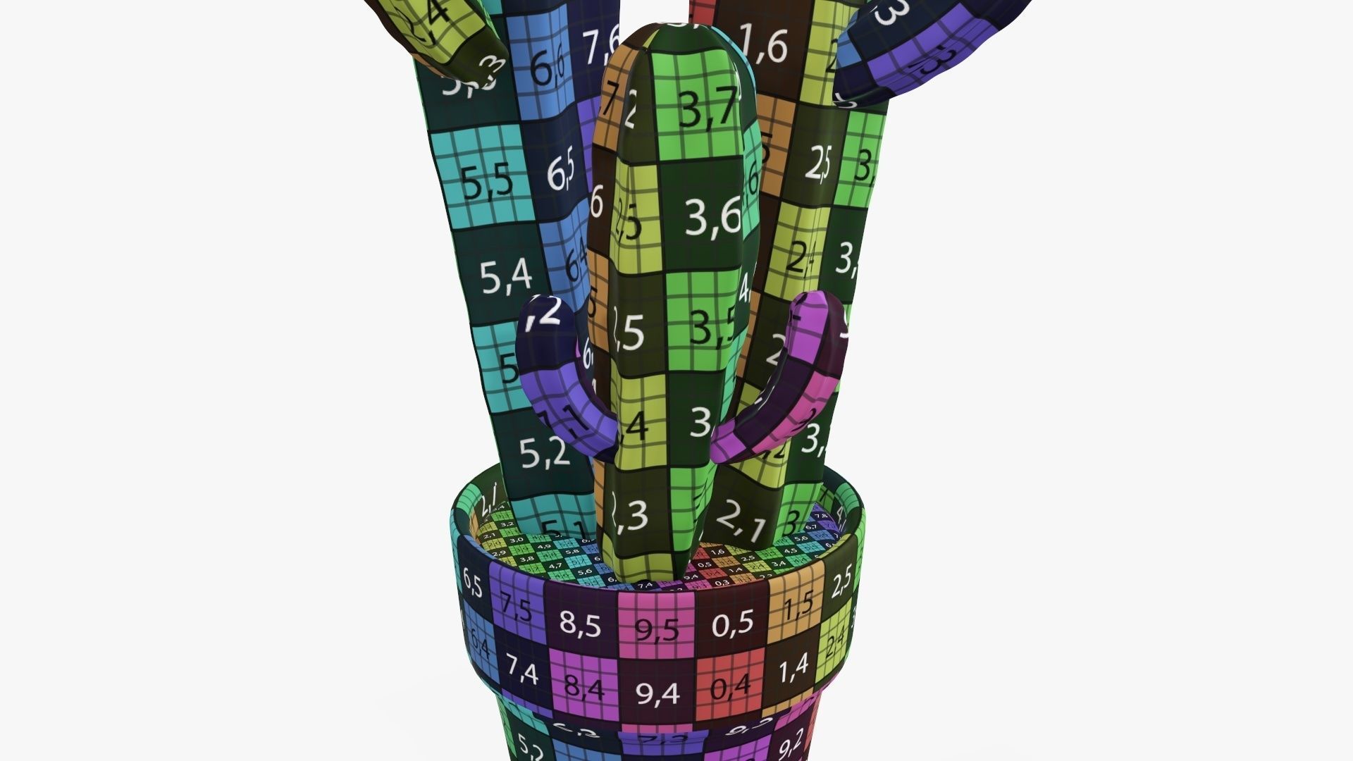 Cactus in planter pot 03 stylized 3D model_13