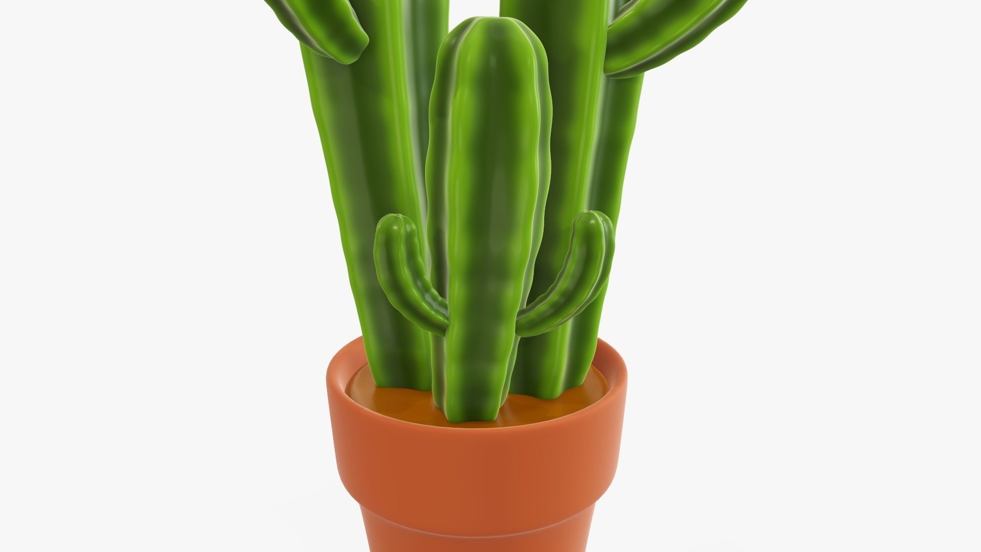 Cactus in planter pot 03 stylized 3D model_3