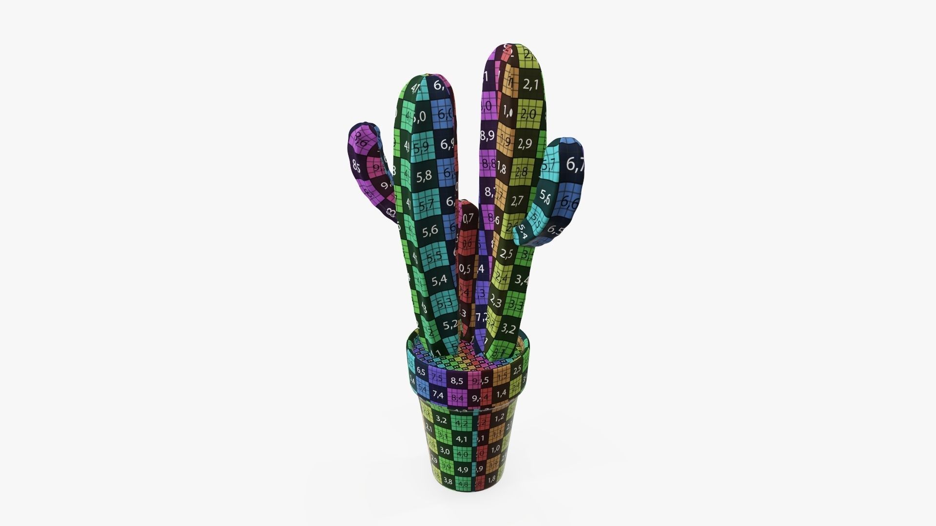 Cactus in planter pot 03 stylized 3D model_12