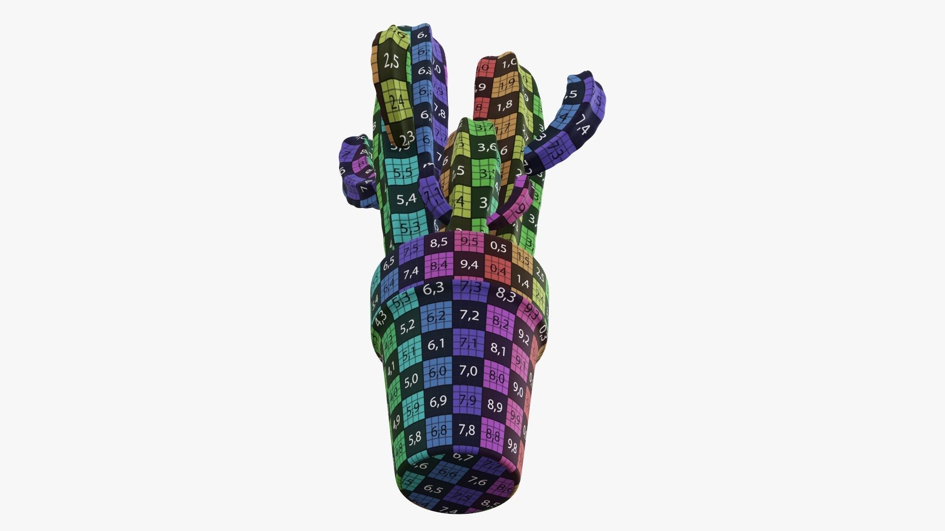 Cactus in planter pot 03 stylized 3D model_14