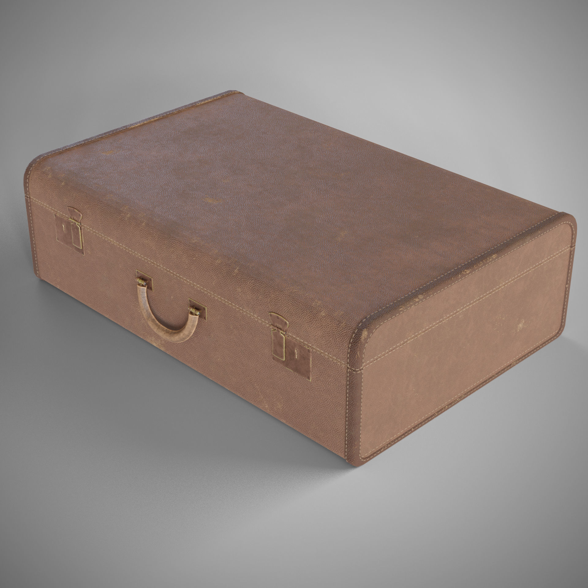 Old suitcase Low-poly 3D model_6