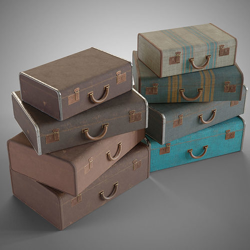Old suitcase Low-poly 3D model