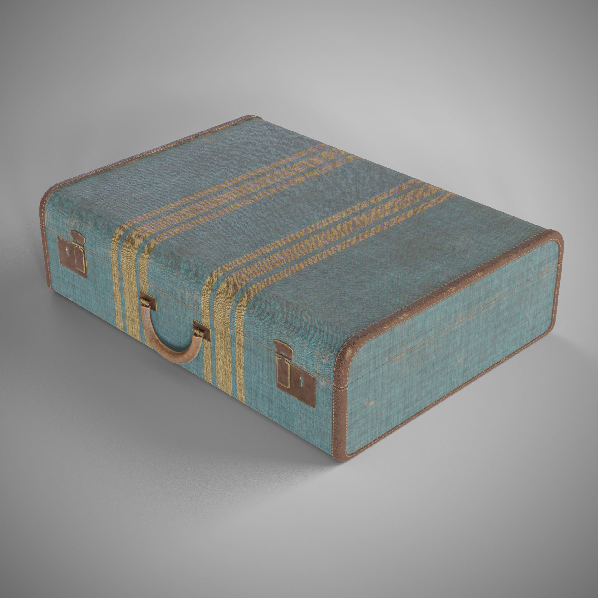 Old suitcase Low-poly 3D model_11