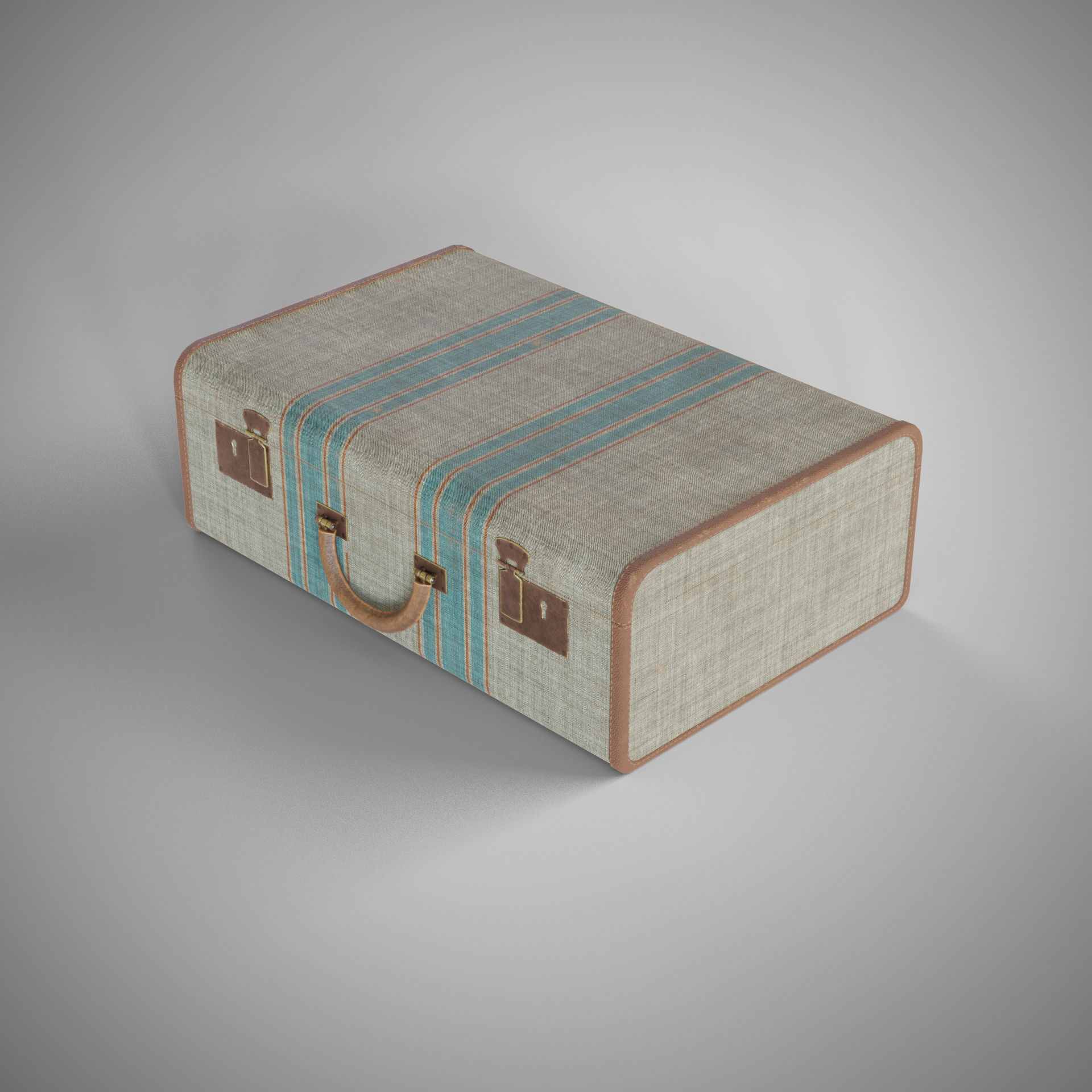 Old suitcase Low-poly 3D model_12