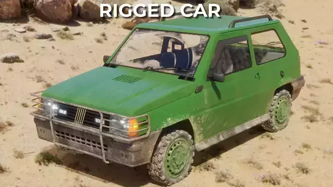 Fiat Panda Car rigged Blender 3D model