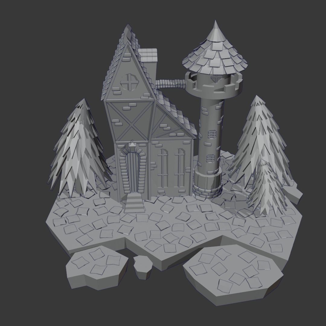 House fantasy Low-poly 3D model_4