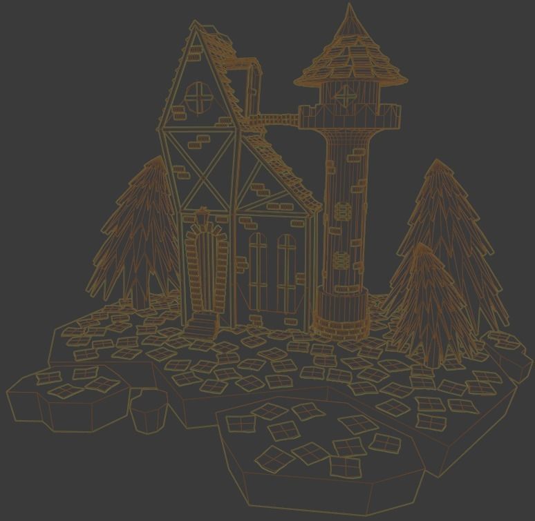House fantasy Low-poly 3D model_2