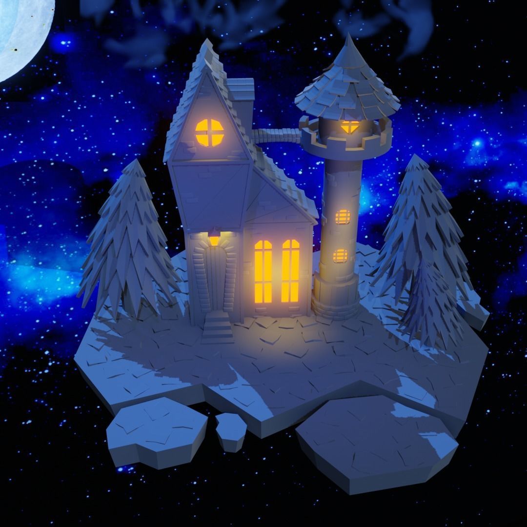House fantasy Low-poly 3D model_1