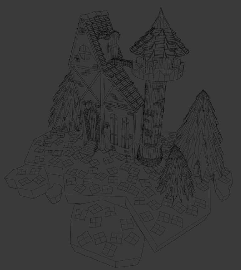 House fantasy Low-poly 3D model_3