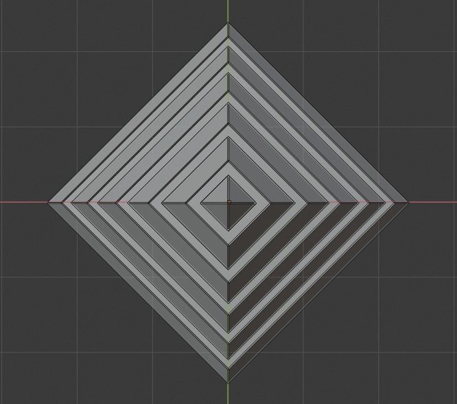 Golden and Green Marbled Pyramid with Squared Spike Low-poly 3D model_27