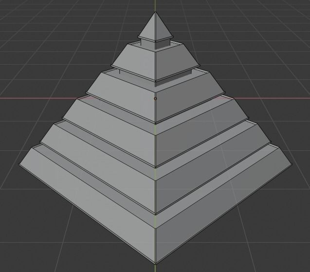 Golden and Green Marbled Pyramid with Squared Spike Low-poly 3D model_36