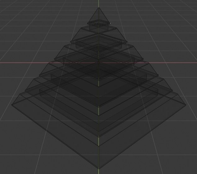 Golden and Green Marbled Pyramid with Squared Spike Low-poly 3D model_37