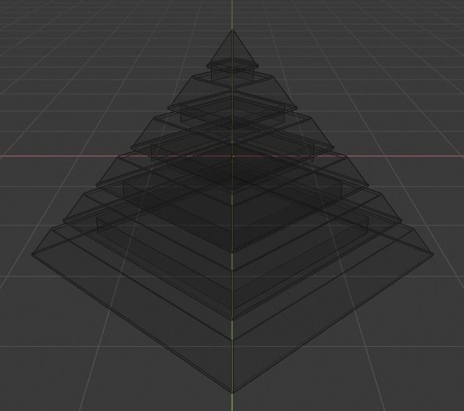 Golden and Green Marbled Pyramid with Squared Spike Low-poly 3D model_25