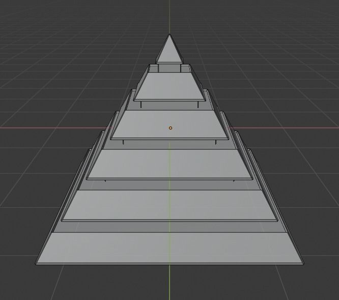 Golden and Green Marbled Pyramid with Squared Spike Low-poly 3D model_21