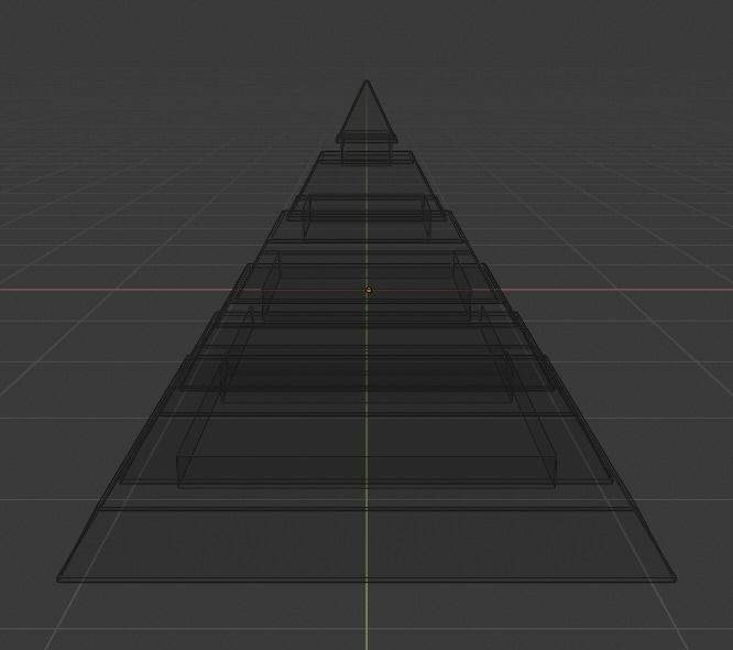 Golden and Green Marbled Pyramid with Squared Spike Low-poly 3D model_19