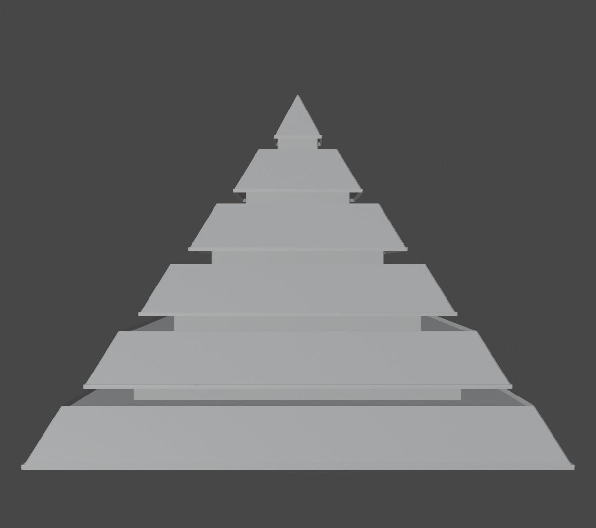 Golden and Green Marbled Pyramid with Squared Spike Low-poly 3D model_14
