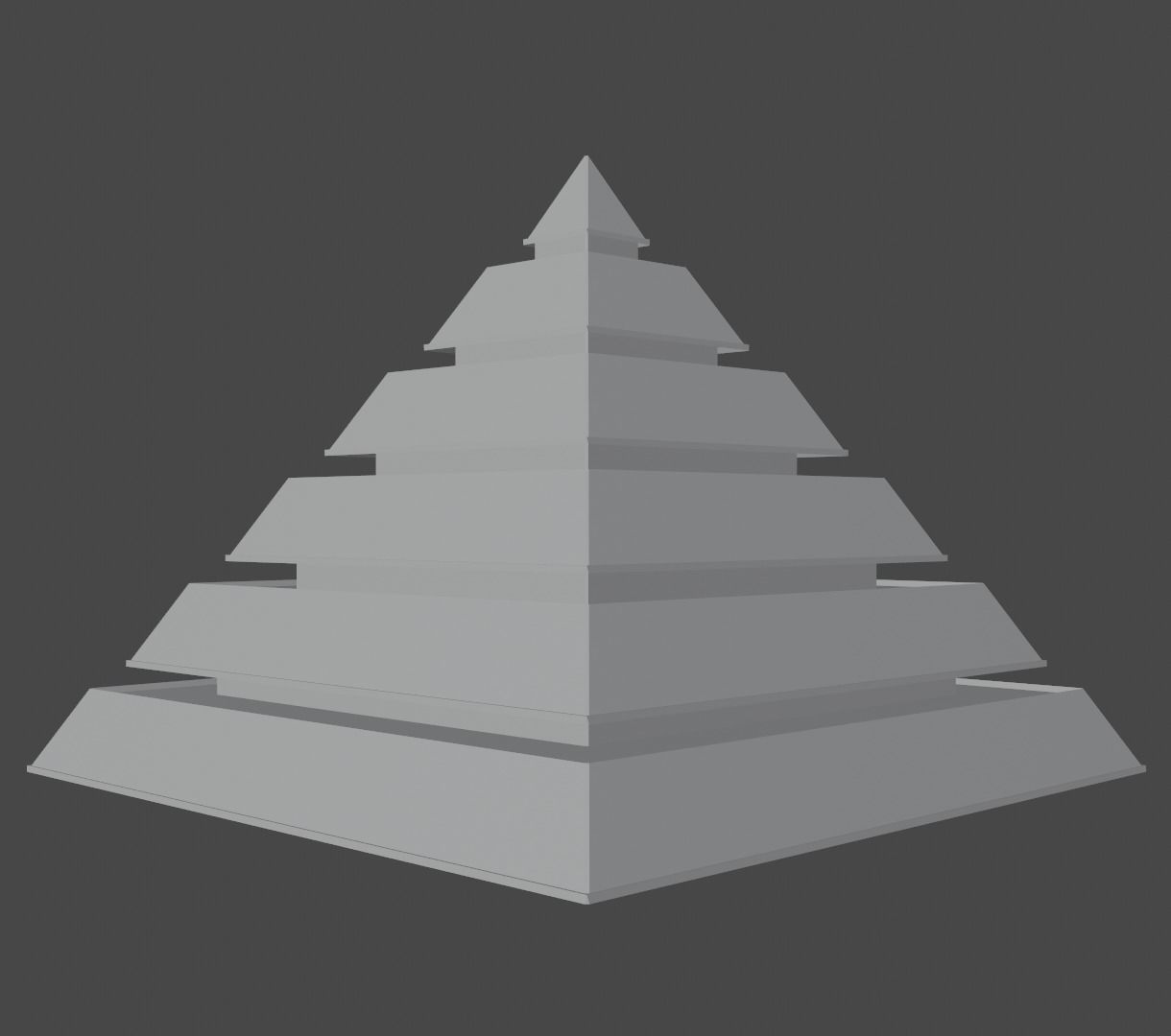 Golden and Green Marbled Pyramid with Squared Spike Low-poly 3D model_32