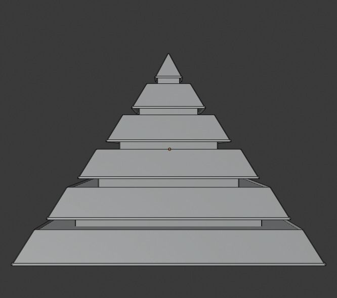 Golden and Green Marbled Pyramid with Squared Spike Low-poly 3D model_15