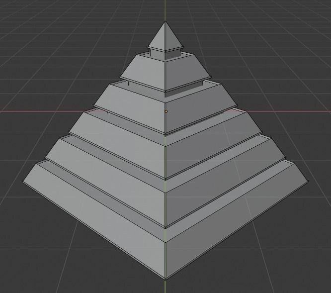 Golden and Green Marbled Pyramid with Squared Spike Low-poly 3D model_24