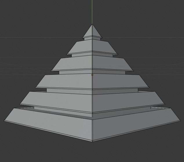 Golden and Green Marbled Pyramid with Squared Spike Low-poly 3D model_33