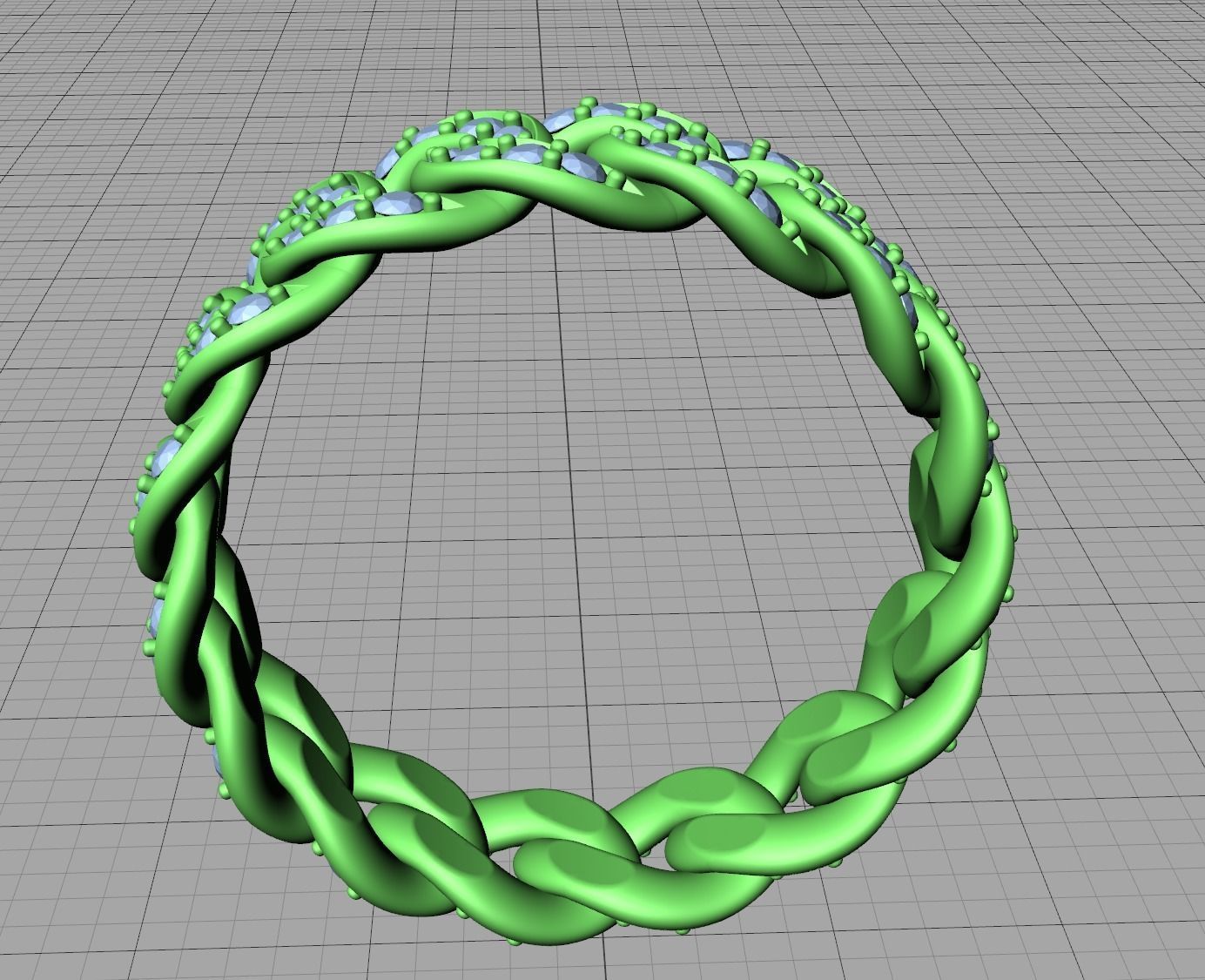 DIAMOND Cuban Link Chain Ring Stackble Ring 7mm wide 21mm SIZE 3D print model_15