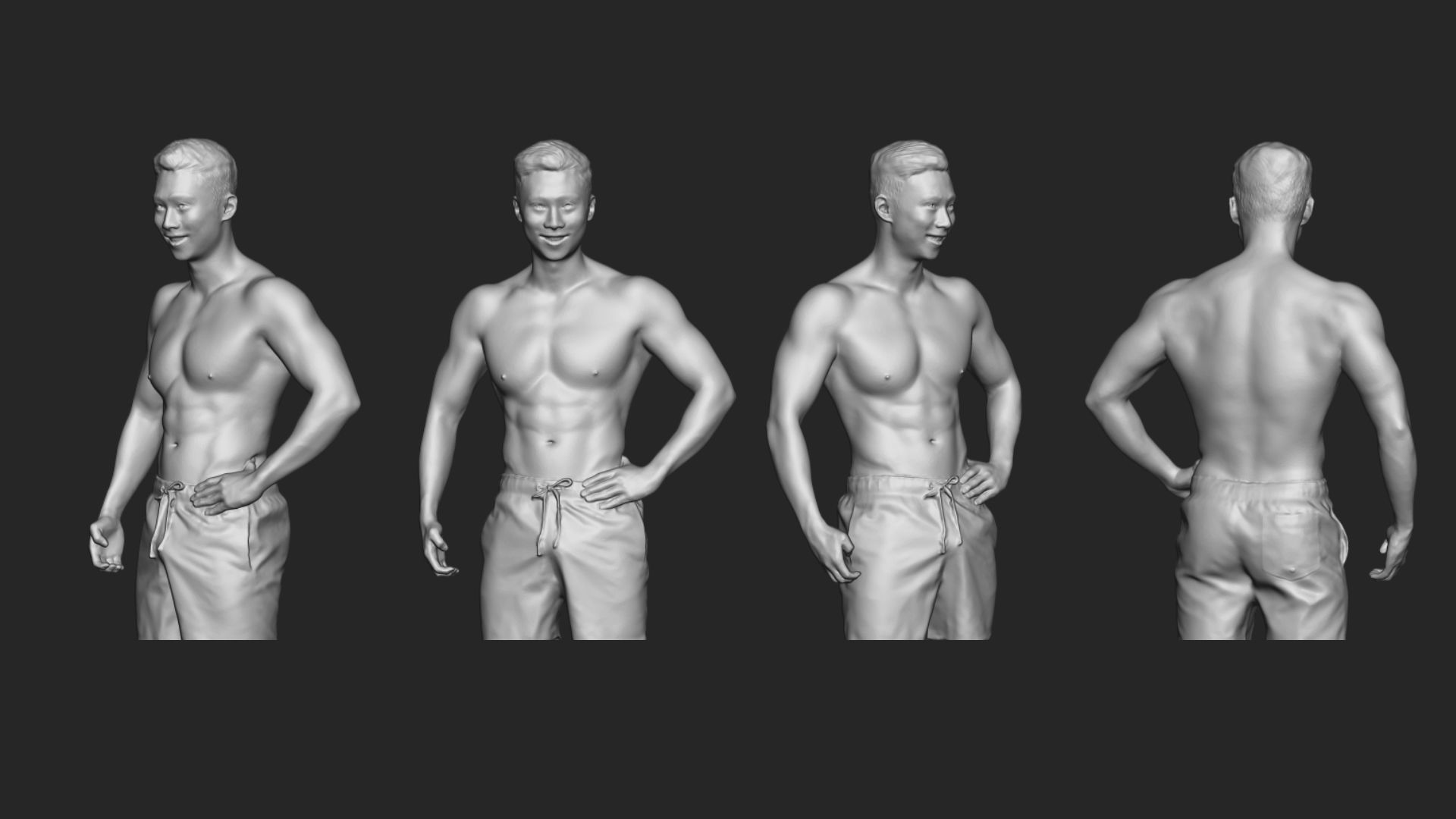 A Well Built Shirtless Sunshine Boy Standing Alone  3D model_5