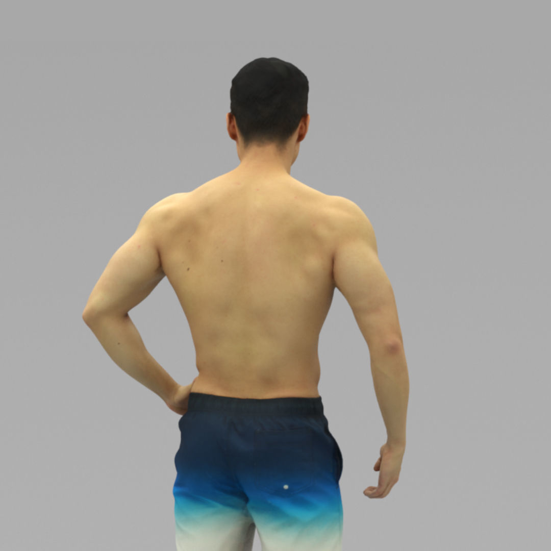 A Well Built Shirtless Sunshine Boy Standing Alone  3D model_3