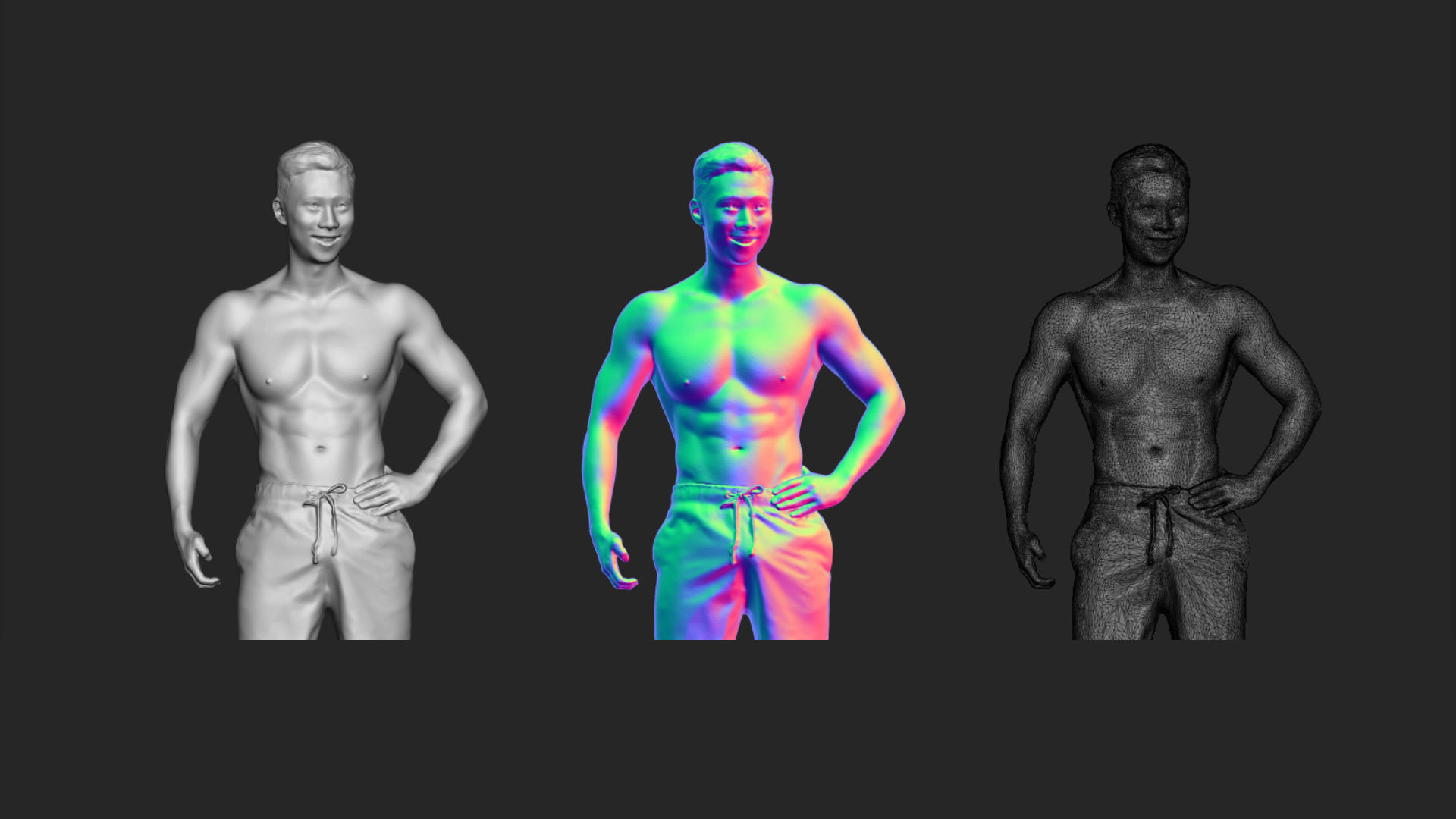 A Well Built Shirtless Sunshine Boy Standing Alone  3D model_6