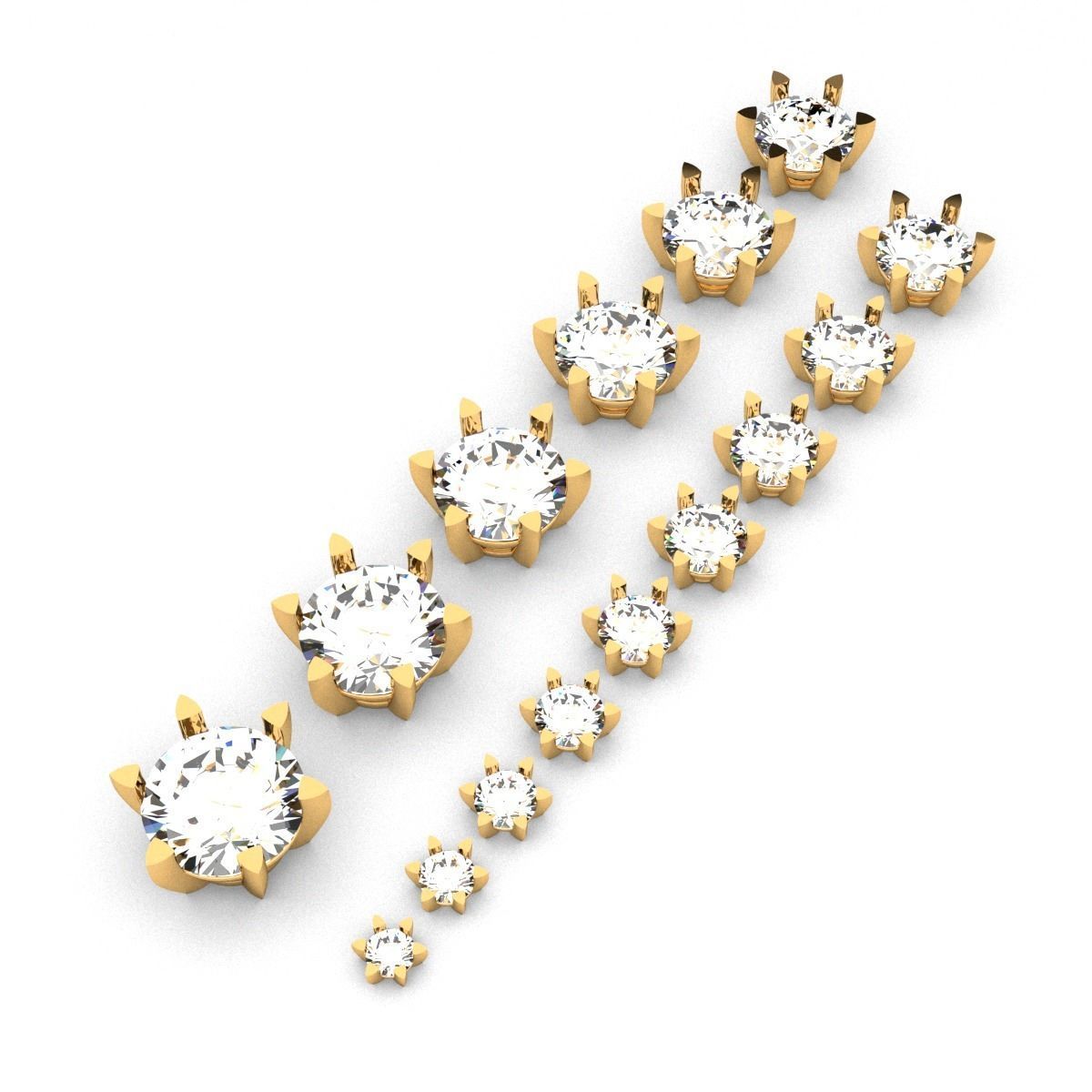 A package of solitaire ring heads engagement 6 prong printable 3D print model_5