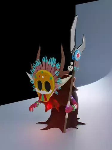 Shaman demon holding spear