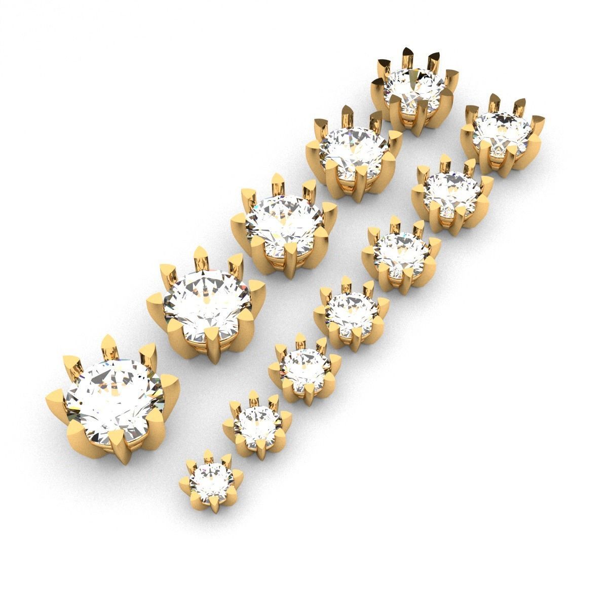 A package of solitaire ring heads engagement 8 prong printable 3D print model_5